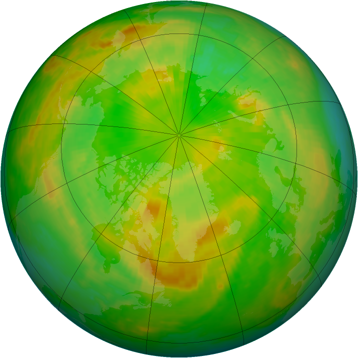 Arctic ozone map for 18 June 1984